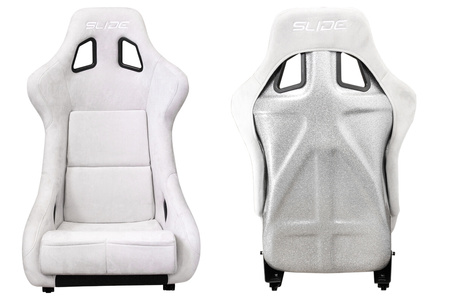 Racing seat SLIDE KS2 Premium Light Grey Suede Silver Glitter