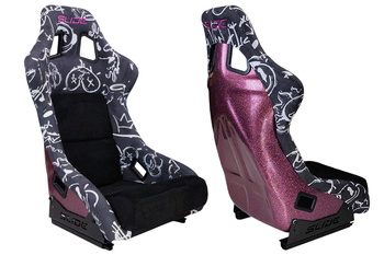 Fotel sportowy SLIDE KS2 Premium Black & Spray Graffity Welur Pink Glitter