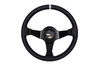 Steering wheel SLIDE 350mm offset:90mm Leather Silver Strip