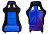 Racing seat SLIDE KS2 Premium Black & Quilted Blue Suede Purple-Blue Glitter