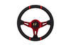 Steering wheel SLIDE 350mm offset:90mm Leather Red