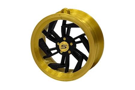 Pendant Slide Rim 07 Gold-Black 70mm Christmas Bauble Keyring